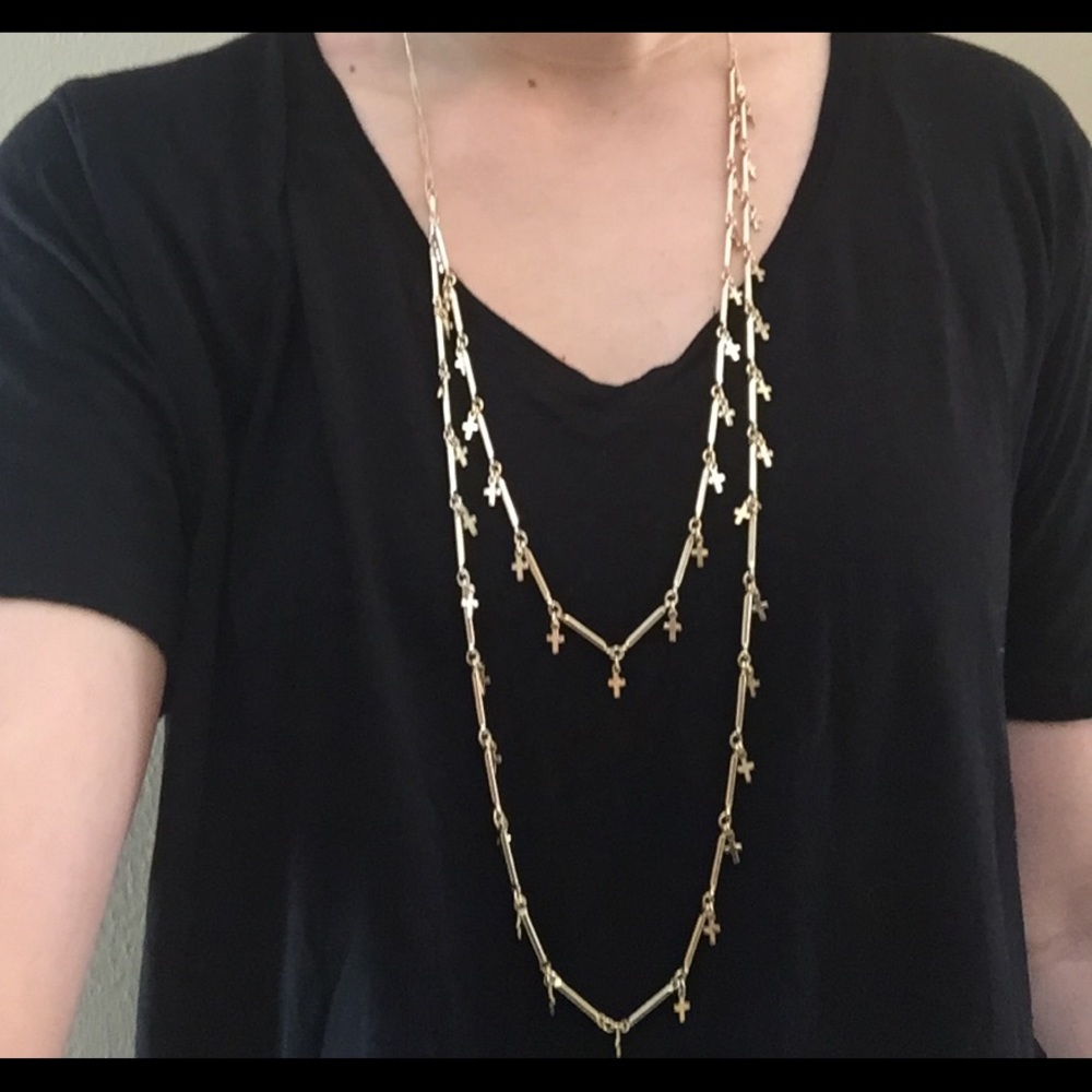 EXPRESS long gold necklace