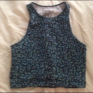 Blue floral crop top