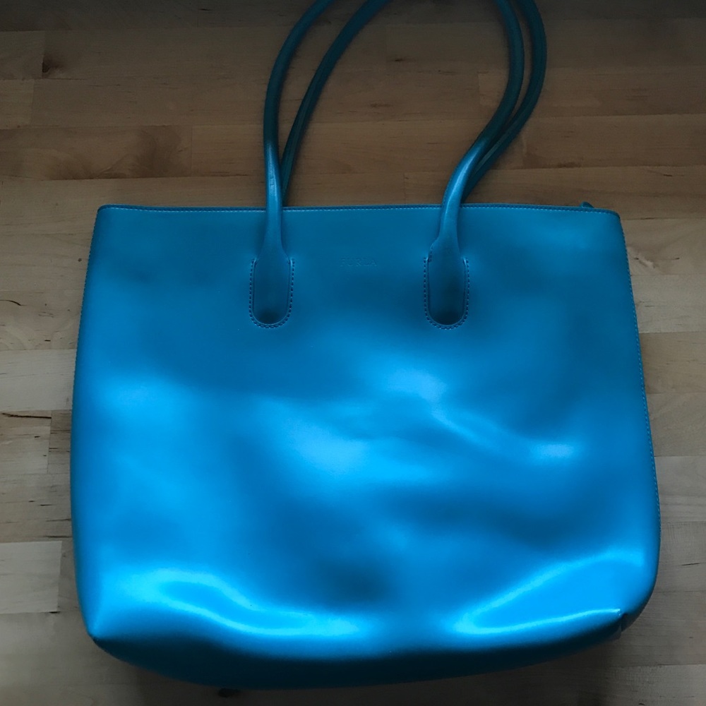 Electric Blue Leather Furla Tote