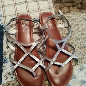 Candie's Silver Bling Sandals Size 10