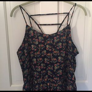 Blue Floral Triangle Strap Dress