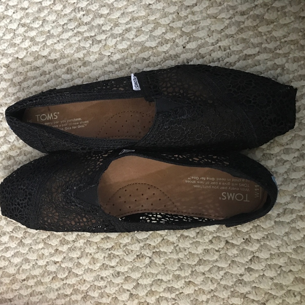 Black crochet toms