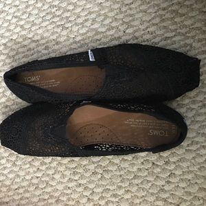 Black crochet toms