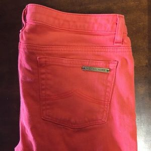 Michael Kors cropped jeans. Coral in color.