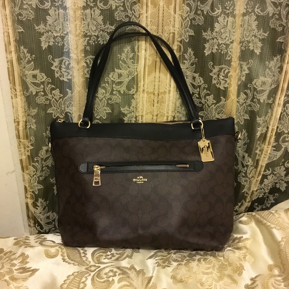 Coach Brown & Black Tote