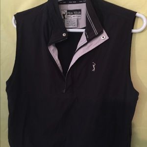 PGA Tour Golf Sweater Vest, mens medium, black