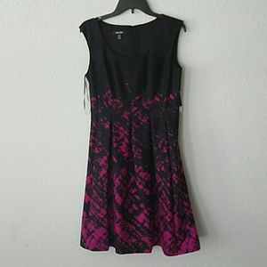 Ink Splatter Ponte Fit and Flare Dress