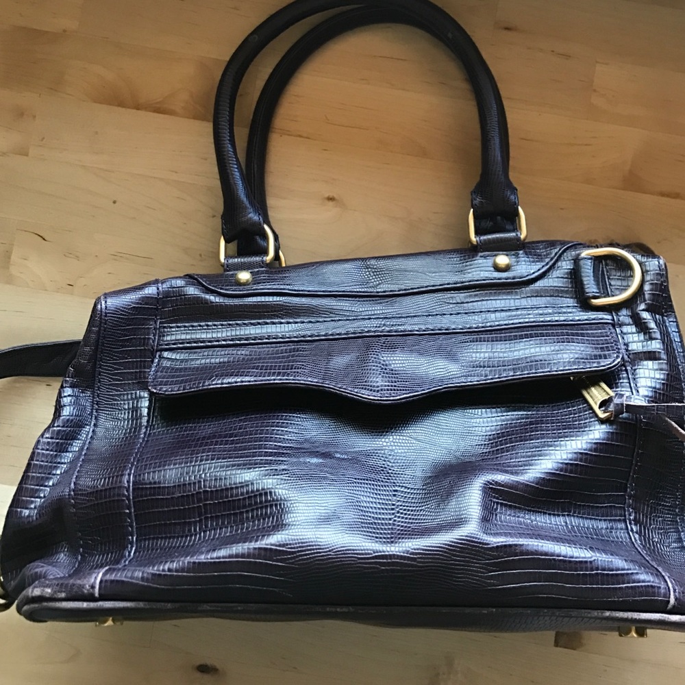 Rebecca Minkoff Aubergine Crocodile Satchel