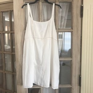 White Linen Dress Large