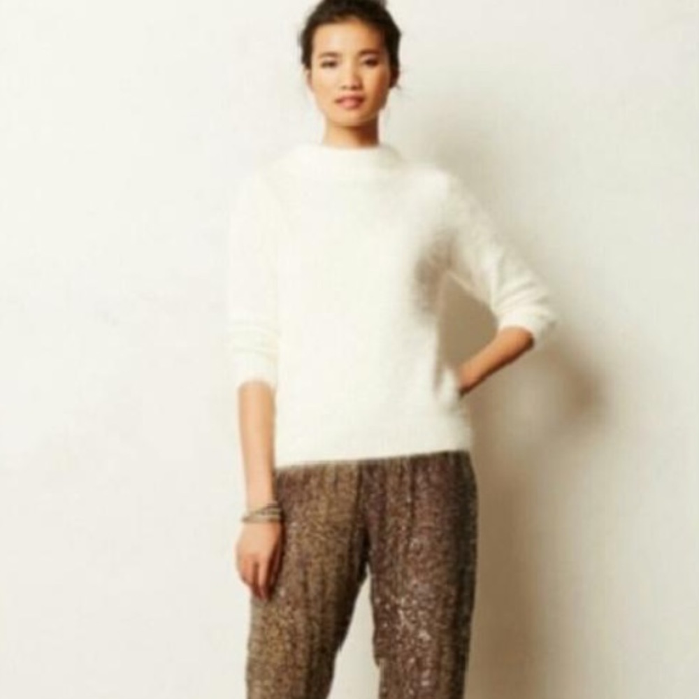 Anthropologie Fuzzy Angora Sweater
