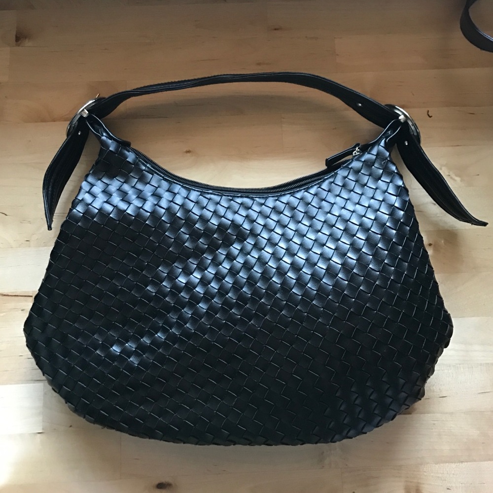 White House Black Market Thatched Leather Hobo