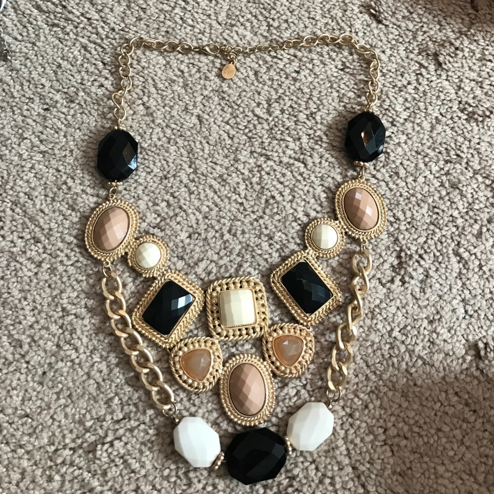Gold bib necklace