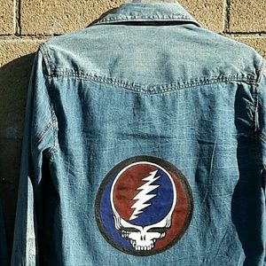Handpainted denim shirt Grateful Dead