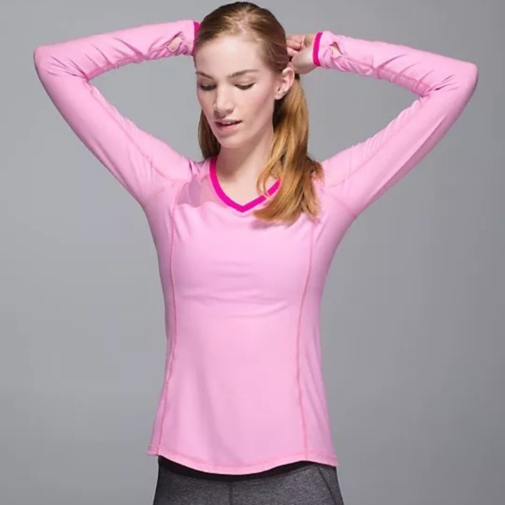 Lululemon mesh LS pink