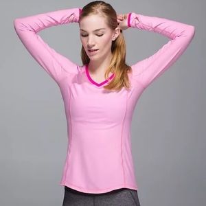 Lululemon mesh LS pink