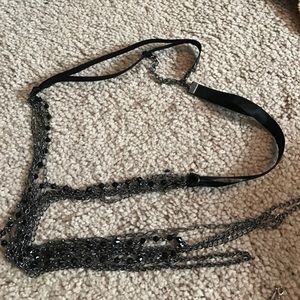 Long black necklace