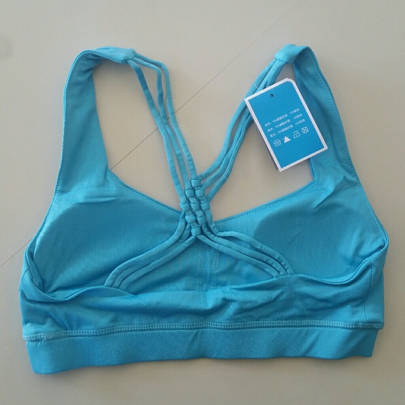 Last One! Turquoise Strappy Sports Bra - Picture 3 of 4
