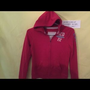 Hollister Hoodie "Custom Shapes", red, Large