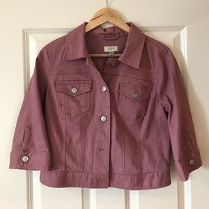 Pink Denim Cropped Jacket
