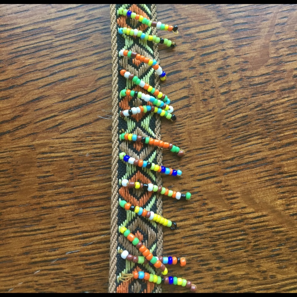 Beaded tribal patterned headband