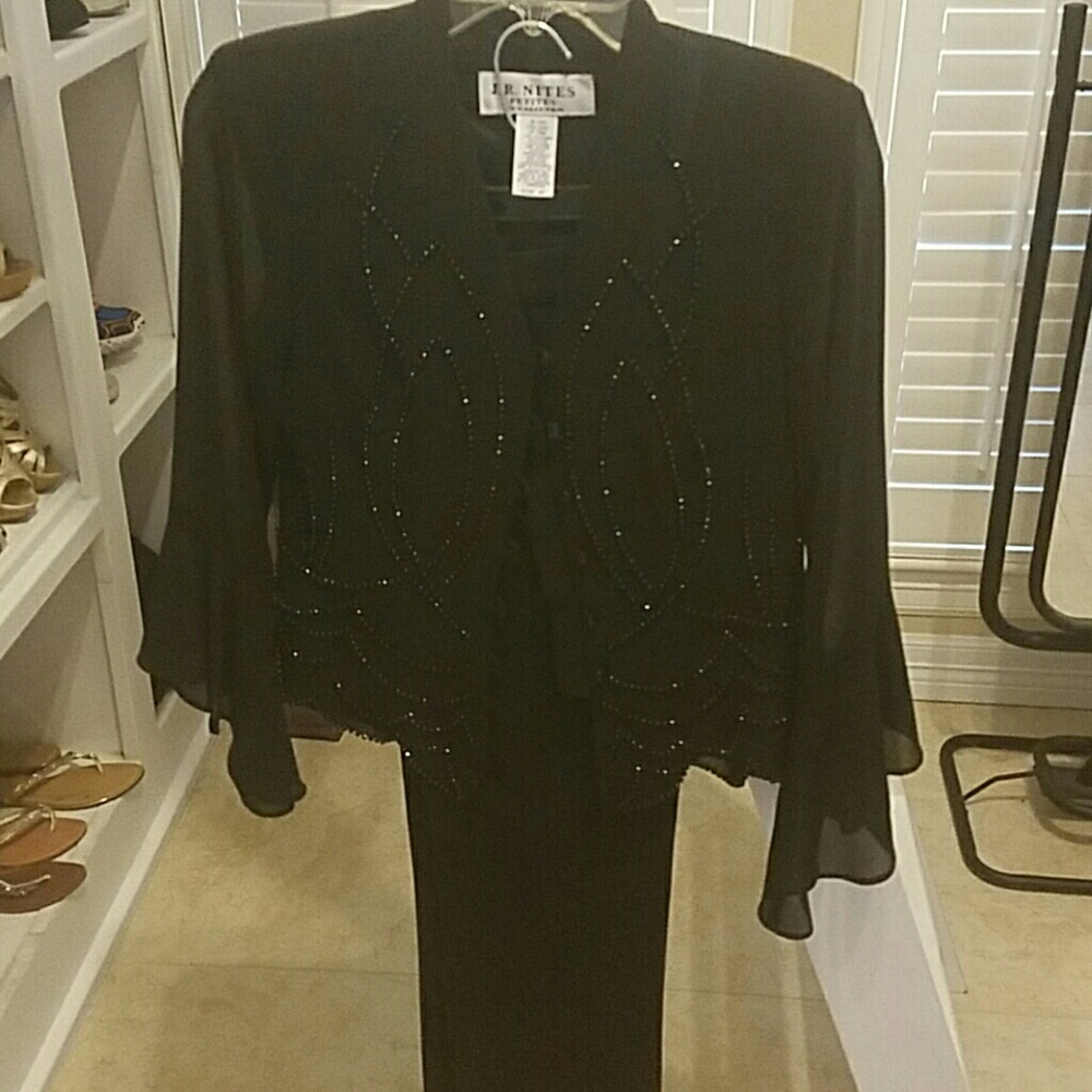 Black elegant Pantsuit with black beading