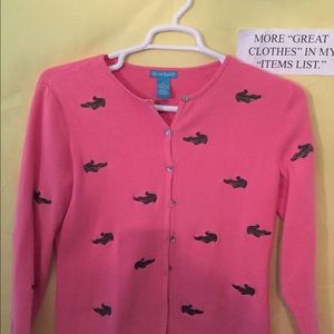 Alexandra Bartlett Cardigan Sweater, Alligators, M