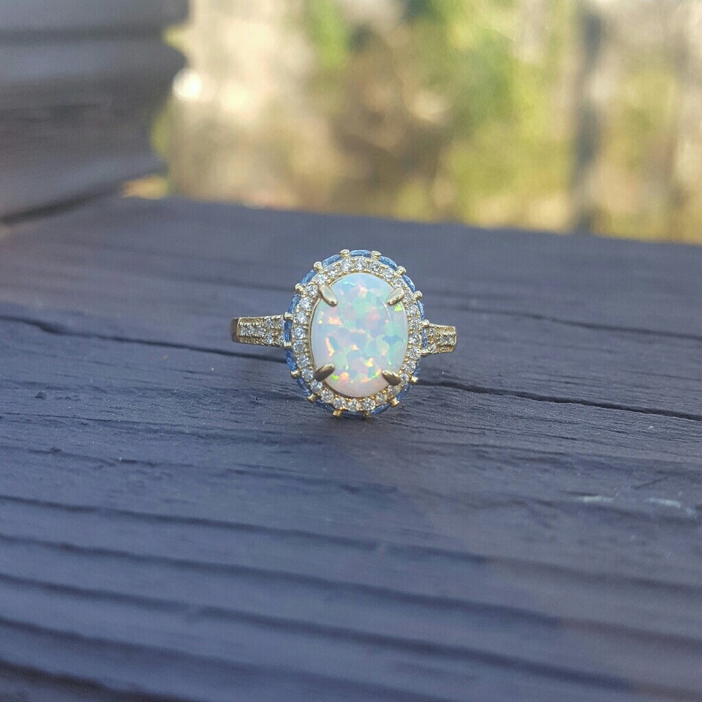 Make me an offer! Opal ring gold sterling silver