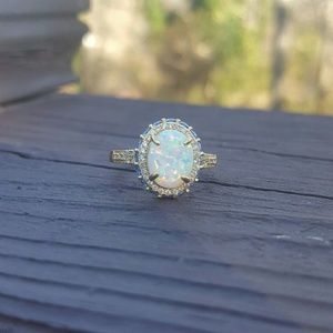 Make me an offer! Opal ring gold sterling silver