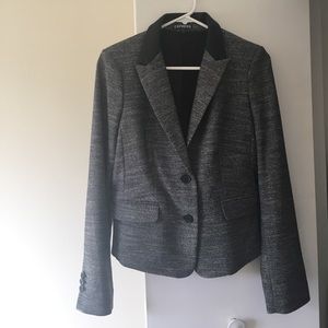 Gray Express Blazer with Leather trim
