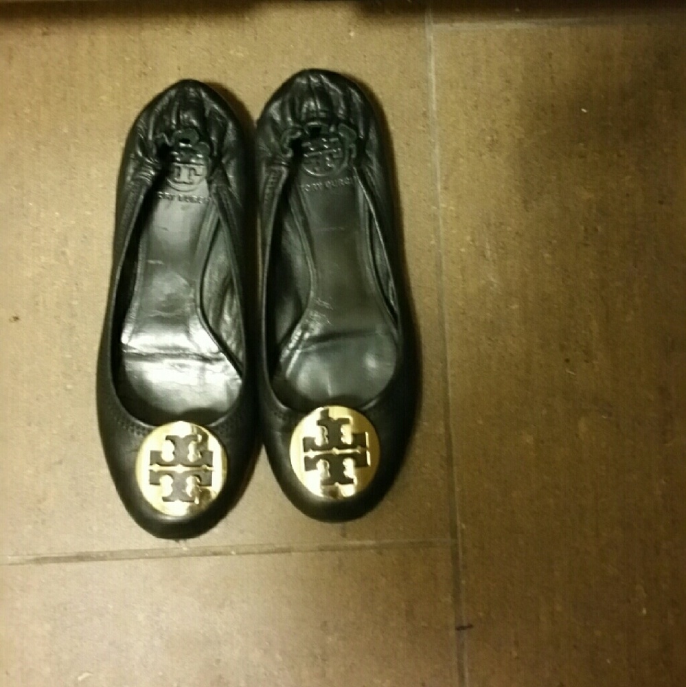 EUCTory Burch Reva black  leathers flats