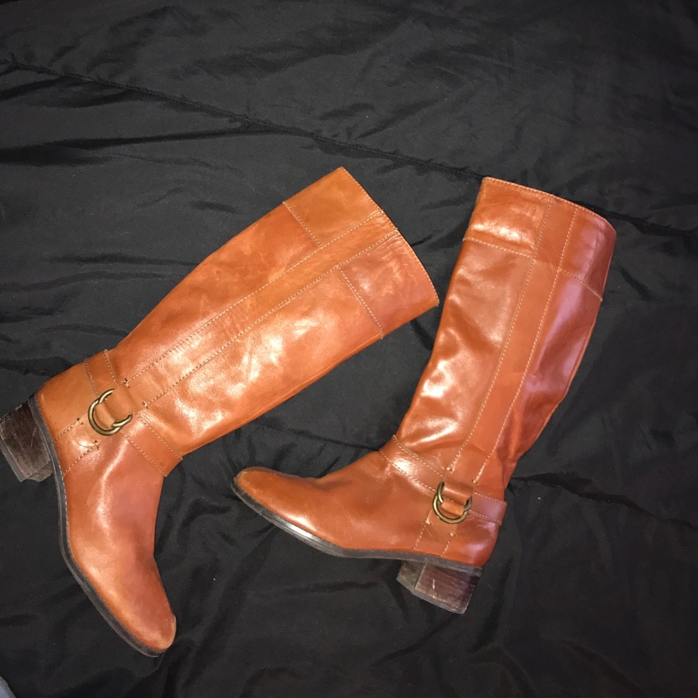 Tan riding boots