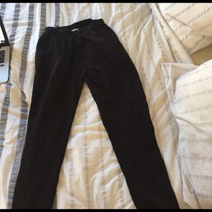 Black crane textured cotton pants, bootleg size L