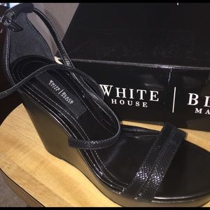 NEW Black Wedge Sandals w/ straps.