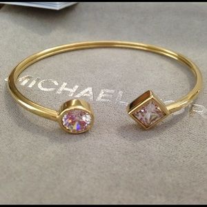 Michael Kors Gold-Tone Flex Open Face Bracelet