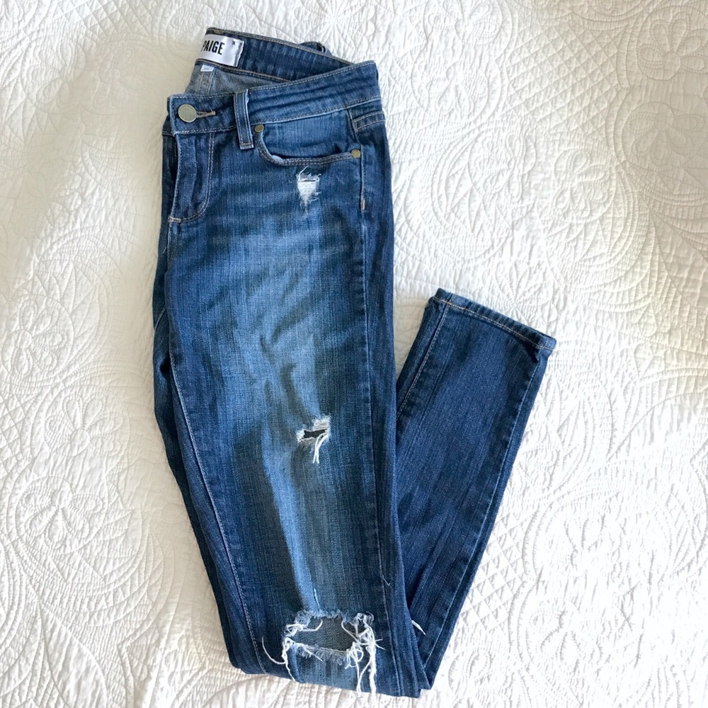 Paige Distressed Verdugo Ultra Skinny Jeans