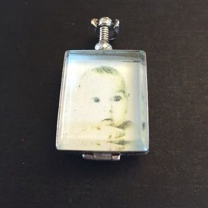 SOLD! NWT Glass & Sterling Silver 2 Sided Locket