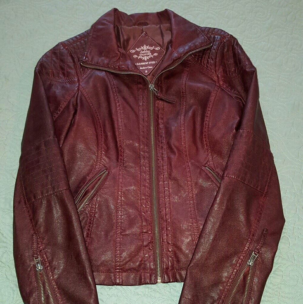Sebby Collection Faux-Leather Jacket