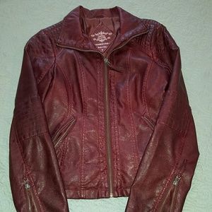 Sebby Collection Faux-Leather Jacket