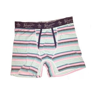 ORIGINAL PENGUIN Pool Pink Stripe Boxer Brief M