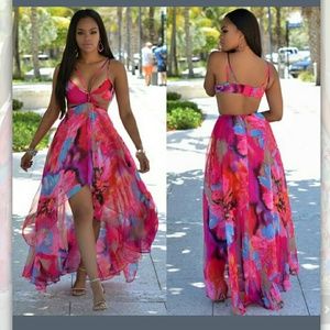 Summer hi low dress. Cut out sides