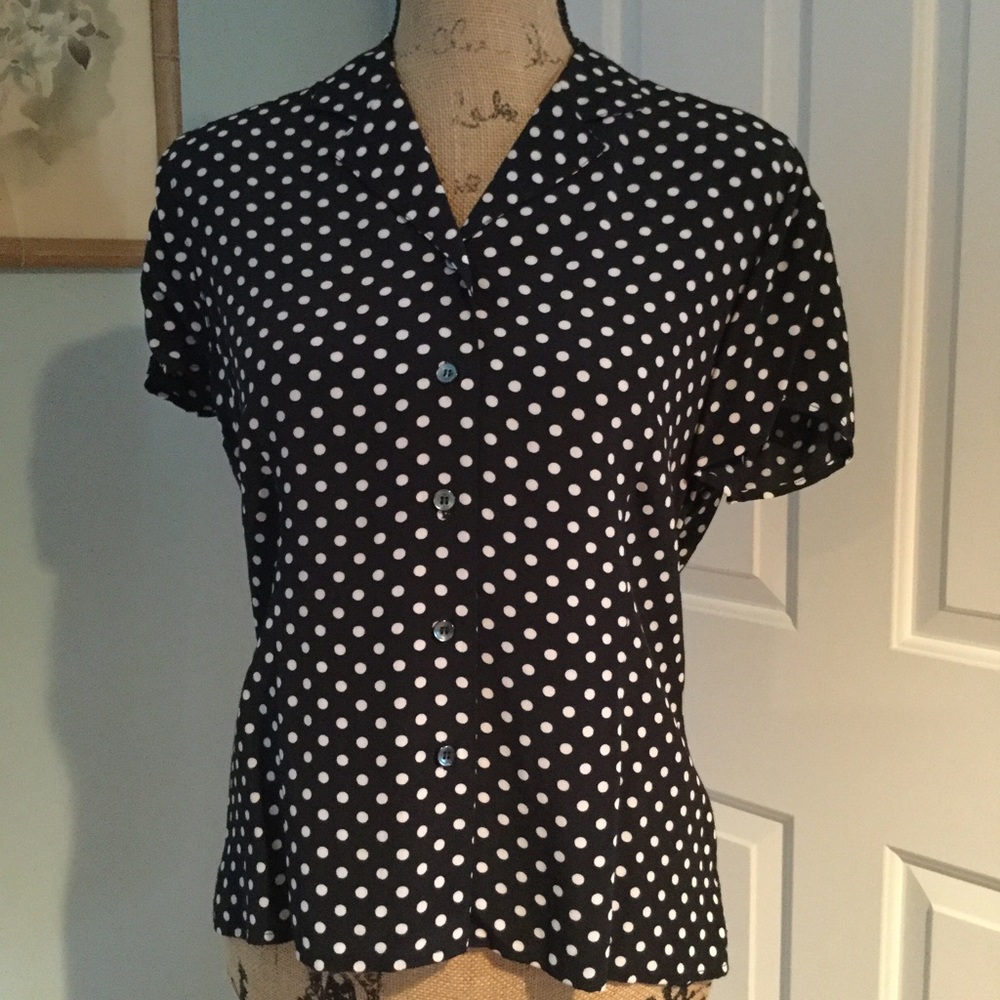 Liz Claiborne polka dot blouse