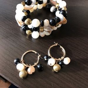 Beaded Bracelet and Earrings