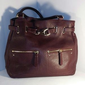 Cole Haan burgundy pebbled leather Hobo Bag!