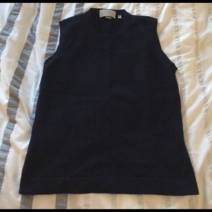 Barneys navy sweater vest, size L runs small