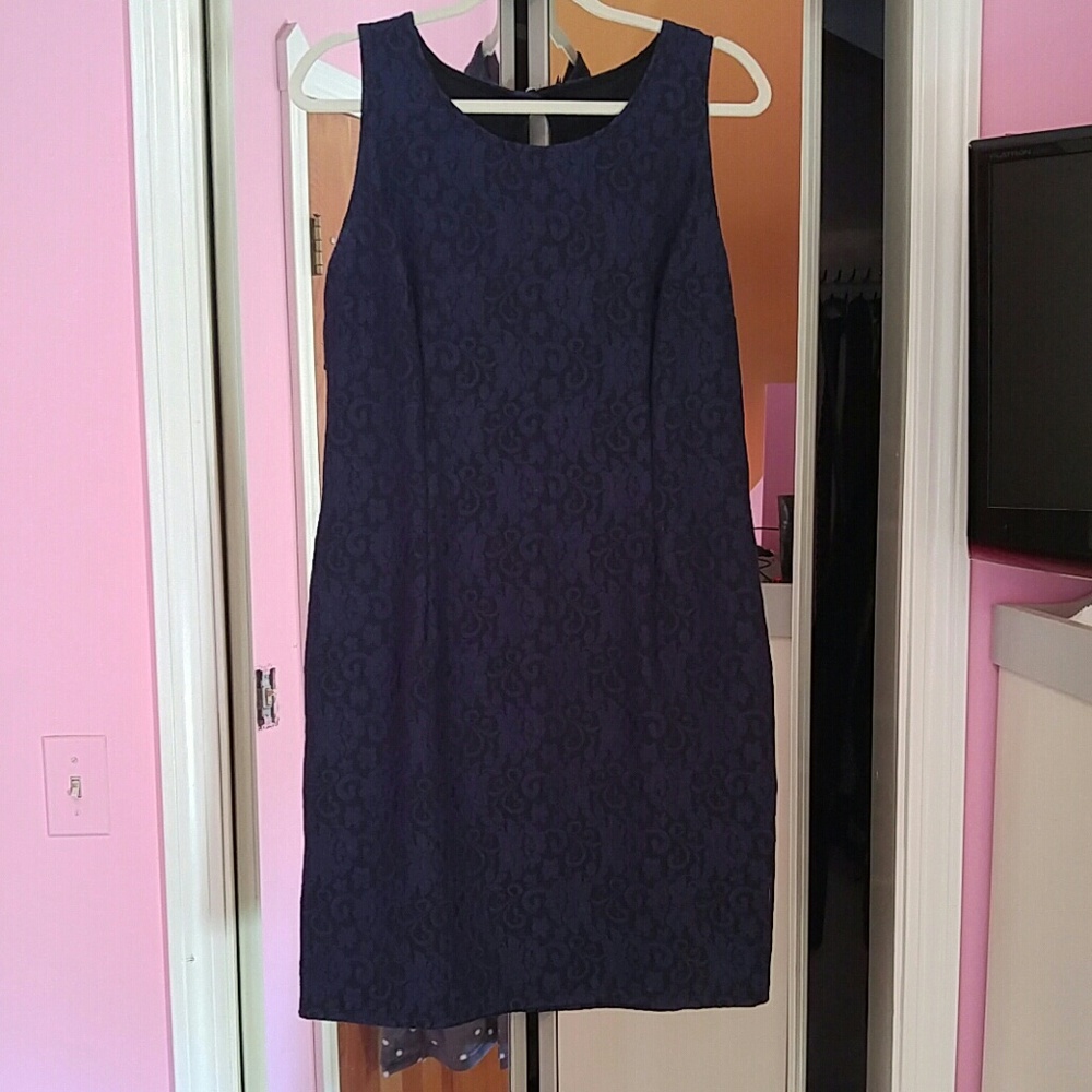 Lace blue dress with open back