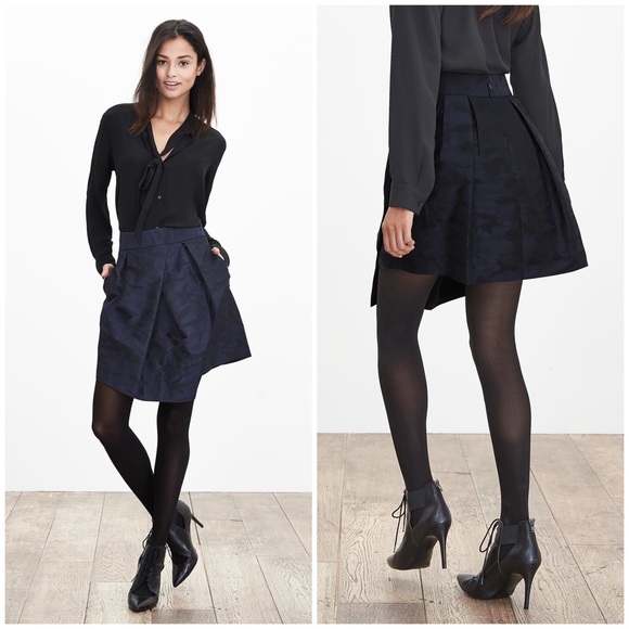 Banana Republic Dresses & Skirts - {Banana Republic} Blue Camo Asymmetrical Skirt