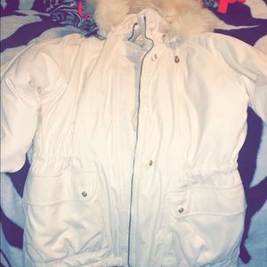 a white puffy fashion coat