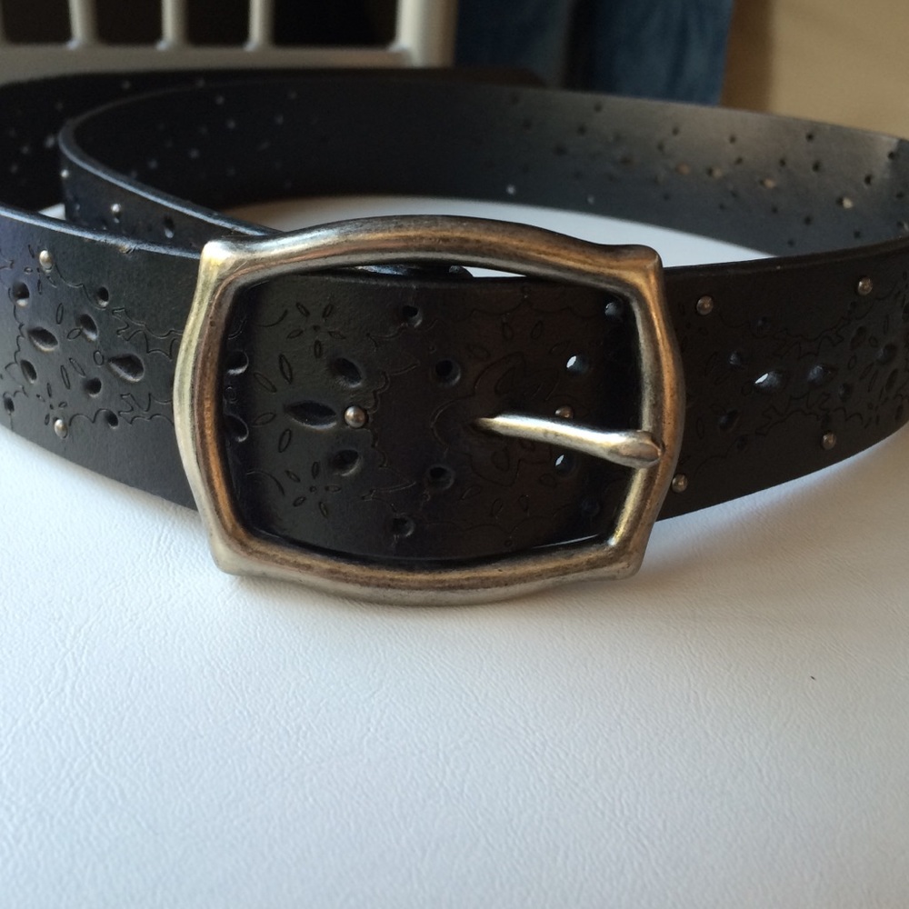 Black leather belt