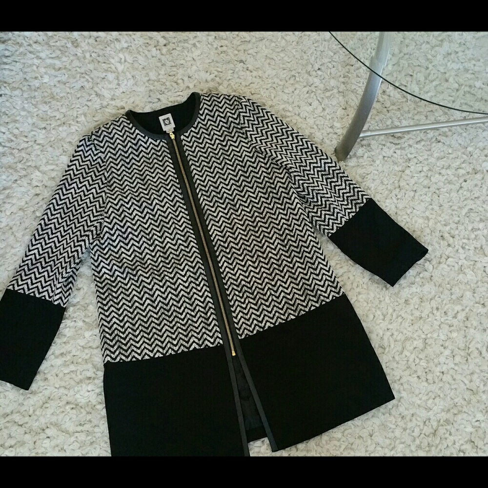 Anne Klein Long Zip-up Jacket