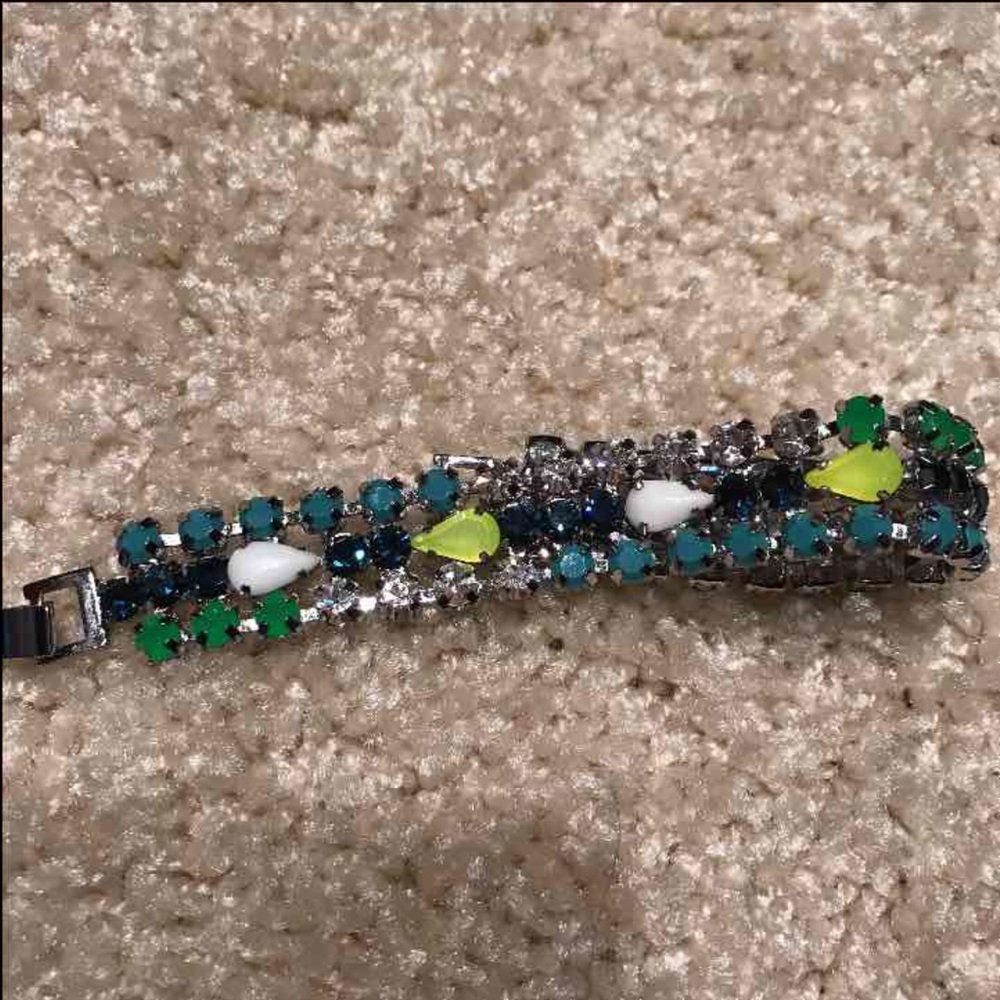 Ann Taylor bright colors rhinestone bracelet - Picture 2 of 2